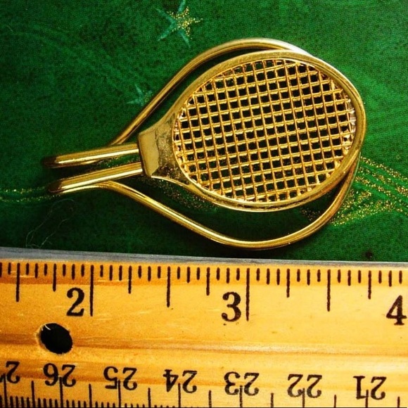 Universal Tennis Racket Tie Clip Vintage Money Clip - Picture 4 of 8